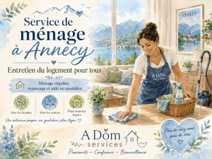 Service de ménage à Annecy avec A Dom Services pour entretien du logement repassage et aide au quotidien